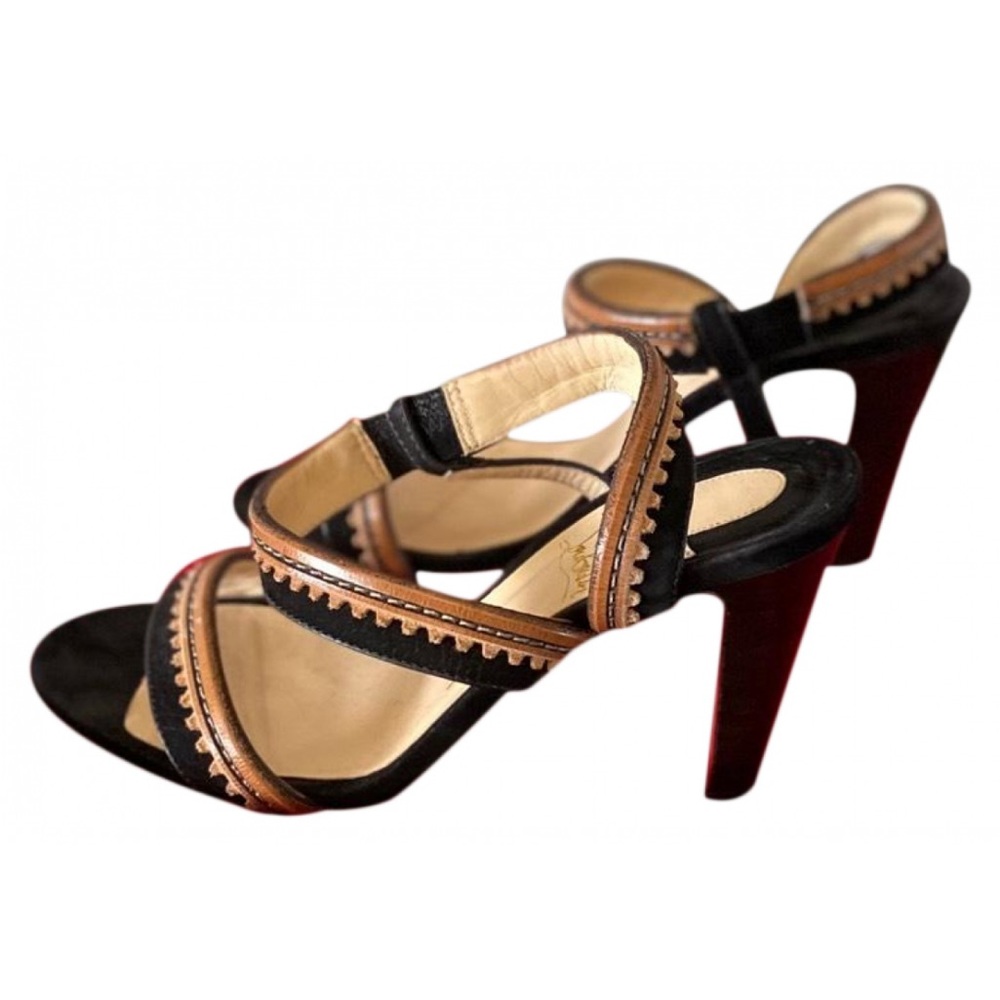 Christian Louboutin Black and Brown Sandals
